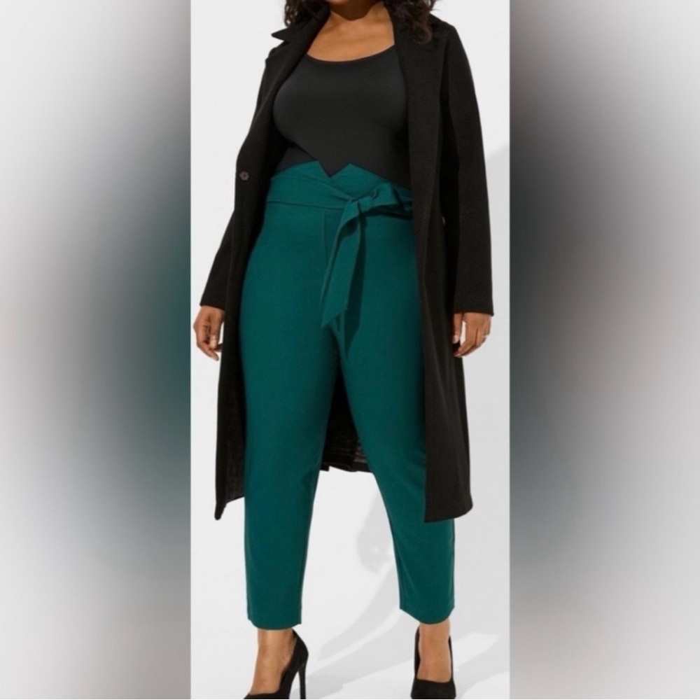 Women's Dark Green High-Waisted Pants